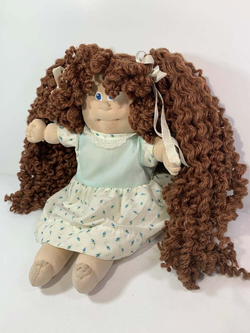 Vintage Soft Sculpture doll curly red head handmade